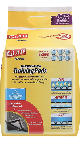 Glad For Pets Jumbo-size Charcoal Puppy Pads | Almohadill...