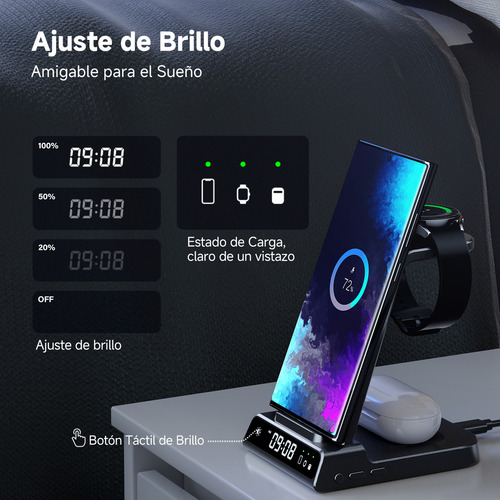 Cargador de pared rapido Phelinta XF-C01 USB-C negro con cable de 150 cm proteccion contra sobrecarga