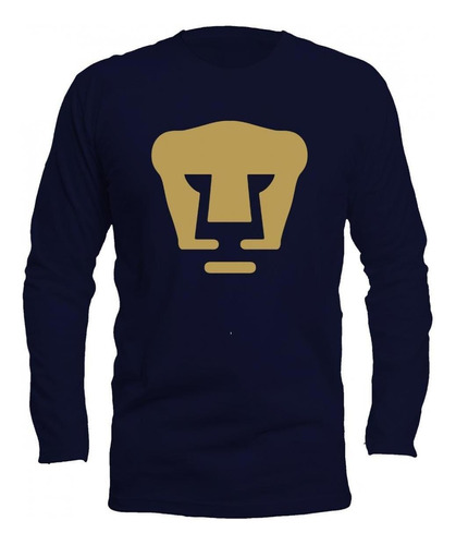 Playera Pumas Unam Hombre Logo Dorado Manga Larga Od76247