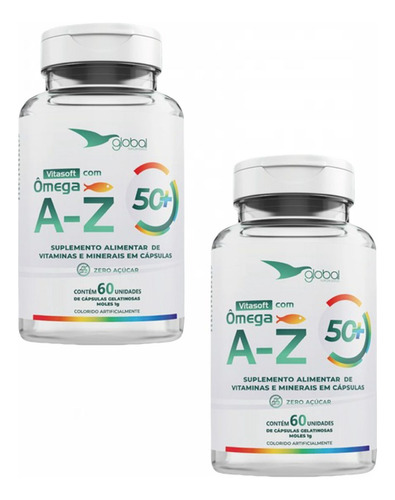 2x Vitasoft A- Z + Ômega - Polivitamínico Global Suplementos