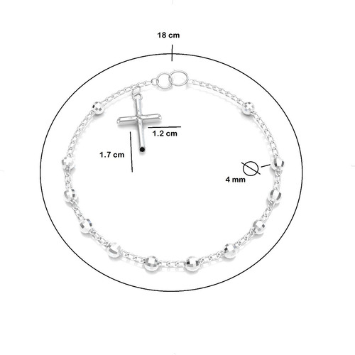 Imagen 3 de 10 de Misterio Pulsera De Plata .925 Con Cruz Para Mujer Agálea