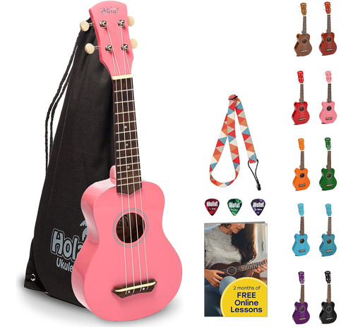 Paquete De Ukelele Soprano Hm-21pk Bolsa De Lona, Corre...