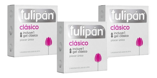 Preservativo Tulipan Clasico X3 Cajitas X3 Unid + Gel Intimo