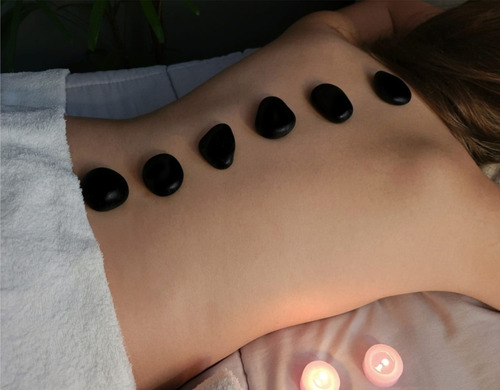 Kit 12 Pedras Quentes Vulcânicas Para Massagem Saude Energia