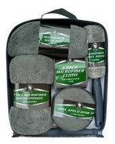 Comprar Kit Lavado Secado Auto Paños Mic Esponja Cepillo Guante 9pc 