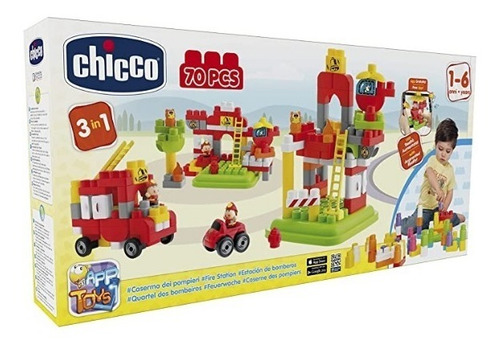 Set De Construcción Estación De Bomberos Marca Chicco 70 Pcs