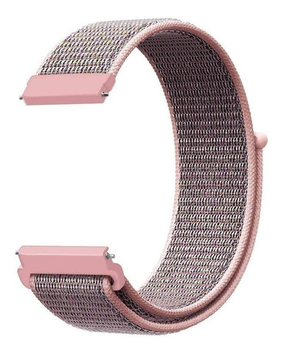 Pulseira 18mm 20mm 22mm 24mm Nylon Bight Pinos Engate Rápido Cor Rosa areia Largura 20 mm