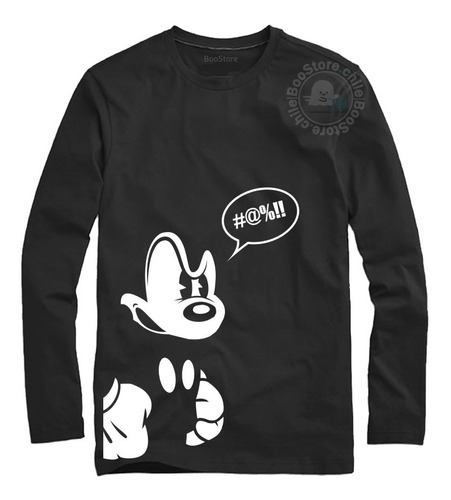 Polera Hombre Manga Larga Mickey Bravo