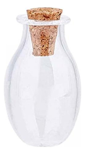 5 Mini Glass Bottles Vials Cork Stoppers Clear Wedding Clear