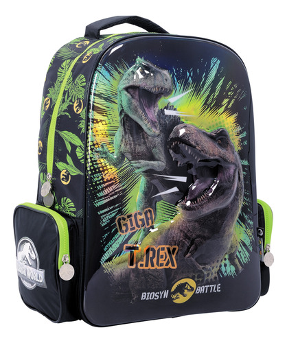 Mochila Jurassic Park Giga T Rex Con Relieve 17p Wabro 11552