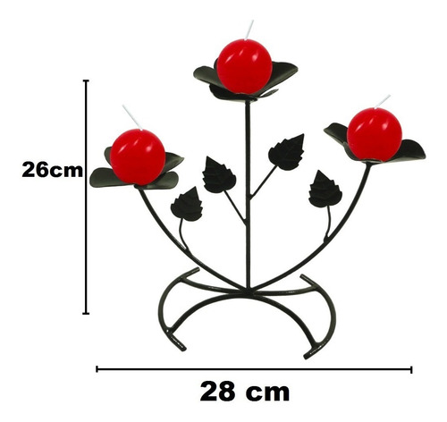 Castiçal Botões De Rosas Porta Vela Dia Dos Namorados