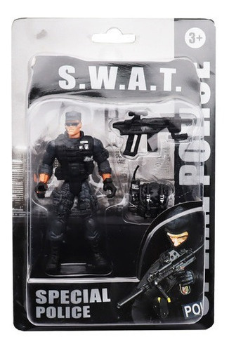 Figura Soldado Militar Swat Acción Niños + Accesorios