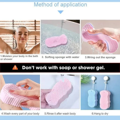 Esponja De Baño Exfoliante Mágica De 4 Piezas Que Elimina La