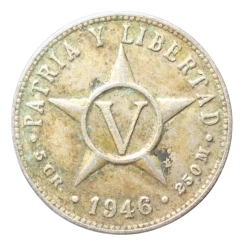 Cuba 5 Centavos 1946  Cu#01