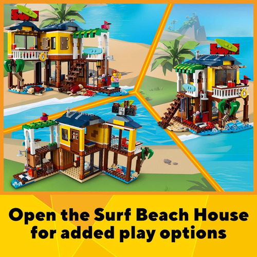 Lego Creator 3 En 1 Surfer Casa De Playa Con 2 Minifigura...