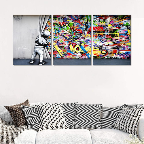 Cuadro En Lienzo Mamago Classic Street Art Banksy Graffiti 1