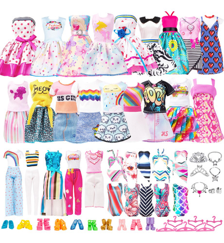 Keysse Doll Clothes And Accessories Colorful Set - 6 Pcs Fa.