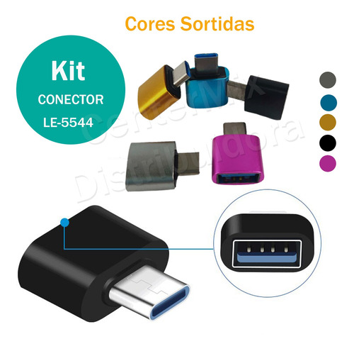 5x Adaptador Usb 3.1 Type-c P Usb 3.0 Femea Celular Notebook