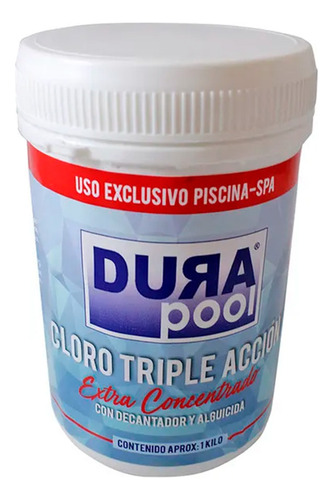 Cloro Piscina Tableta Triple Acción 1kg Dura Pool