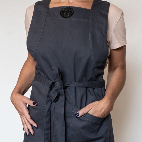 Imagen 2 de 8 de Delantal Gastronomico De Cocina Gabardina Regulable Unisex