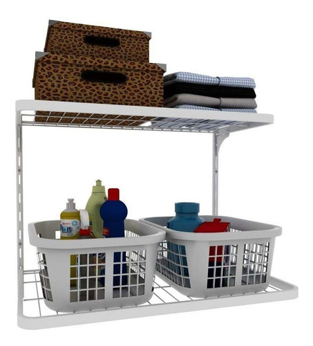 Kit Organizador Multiuso Aramado Prateleira Cabideiro Parede
