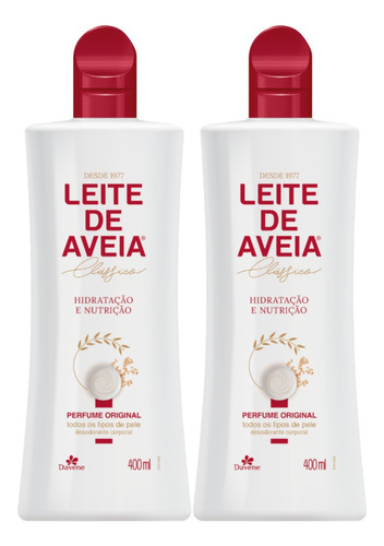  2 Leite De Aveia Corporal 400ml Tipos De Pele Davene