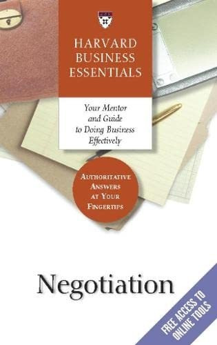 Book : Negotiation (harvard Business Essentials Series) -..