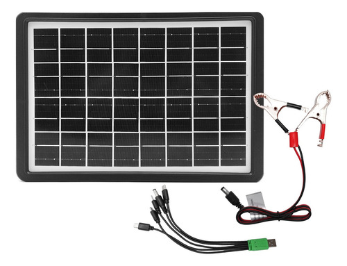 Painel Solar 15w Carregamento Rápido Saídas 16v, 9v E 6v Cor Preto