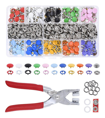 Juego De Sujetadores A Presión De 10 Colores, 100 Broches