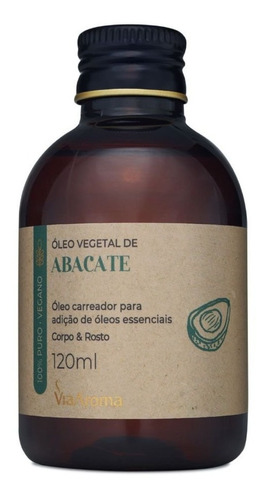 Óleo Vegetal Natural De Abacate 120ml Via Aroma
