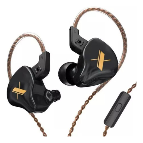 Auriculares in-ear KZ EDX with mic negro monitoreo gaming