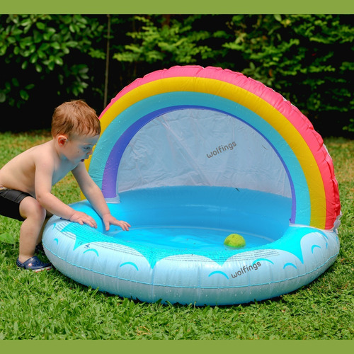 Imagen 5 de 9 de Pileta Inflable Bebe Con Techo Niños Agua Verano Pelotero