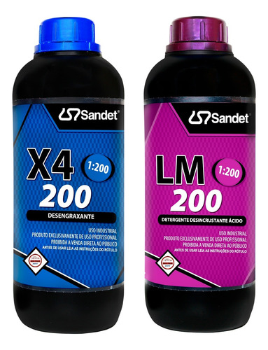 Lm 200 Shampoo Desincrustante X4 200 Desengraxante 1l Sandet