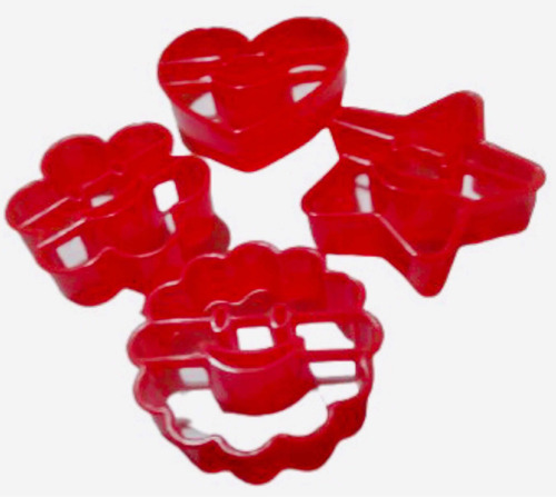 Cortadores Para Galletas Con 4 Pzas (pack Con 2) Rojo