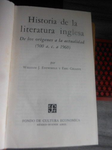 * Breviarios Nº 106 -  Historia De La Literatura Inglesa 