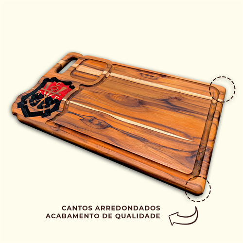 Tabua De Carne Churrasco Personalizada Escudo Remo Flamengo