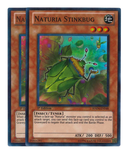 Yugioh 2x Naturia Stinkbug Super 1st Ha04-en048