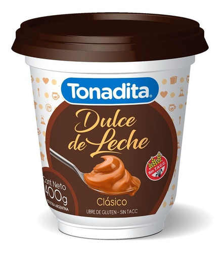 Dulce De Leche Clasico Tonadita 400g Libre Gluten Sin Tacc