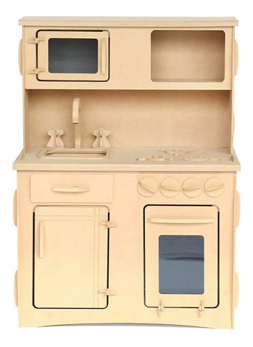 Cocina Juguete De Madera Con Alacena Montessori Mdf