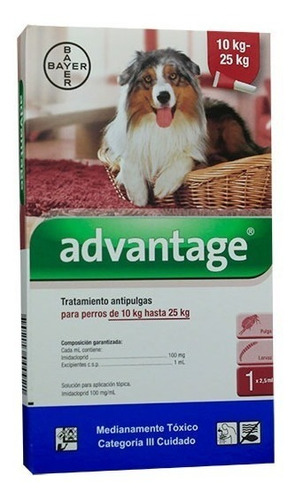 Advantage Perros Topspot Pipeta Control Pulgas 10 A 25 Kg