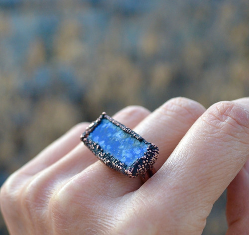 Imagen 3 de 7 de Anillo De Piedra Preciosa Natural Lapislazuli
