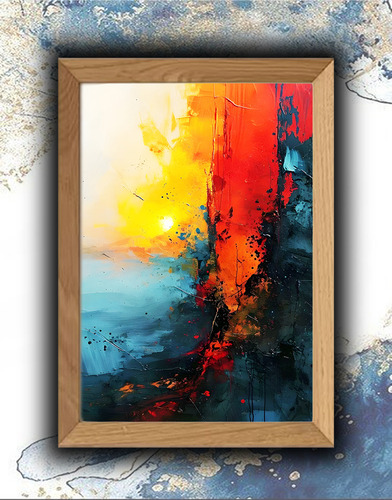 Cuadro Decorativo Arte Abstracto - Abs0013 Multicolor