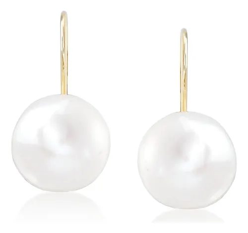 Rosssimons Aretes Colgantes De Perlas Cultivadas Con Boton C