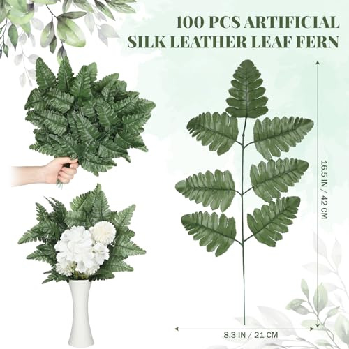 Yunlly 100 Paquete De Flores De Cementerio De Helecho Verde