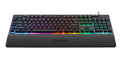 Imagen 2 de 4 de Teclado gamer Redragon Shiva K512 RGB QWERTY español latinoamérica color negro con luz RGB