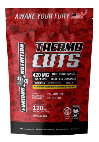 Thermo Cuts 120 Cápsulas Thermogenico Esportivo