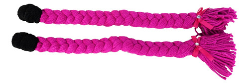 Par De Trenzas Para Casco Color Fucsia