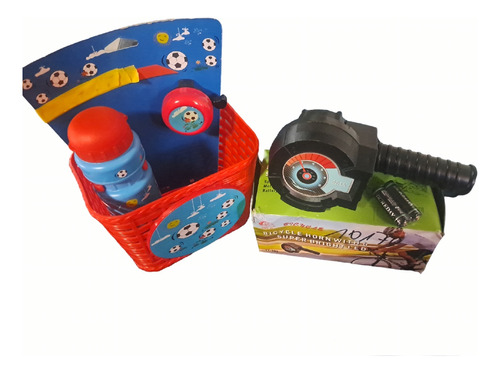 Kit Canasto + Simulador Moto Para Bicicletas Niños