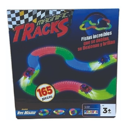 Pista De Autos Flexible Luz 165 Piezas Magnific Tracks Cuota