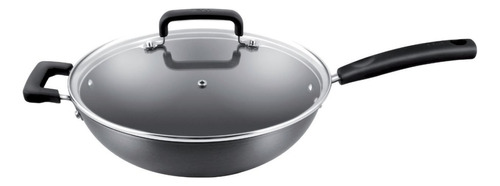 Wok 30cm Con Tapa Vidrio Antiadherente Tefal